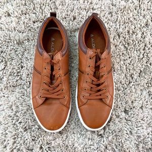 Aldo Mens Brown Lace Up Sneakers